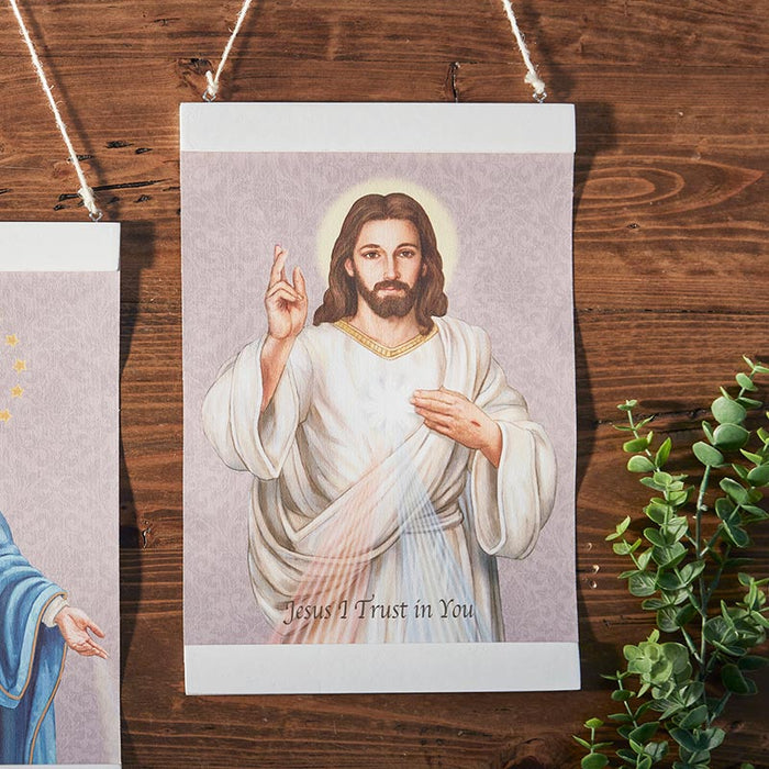 Divine Mercy Canvas Wall Decor - Gray Background