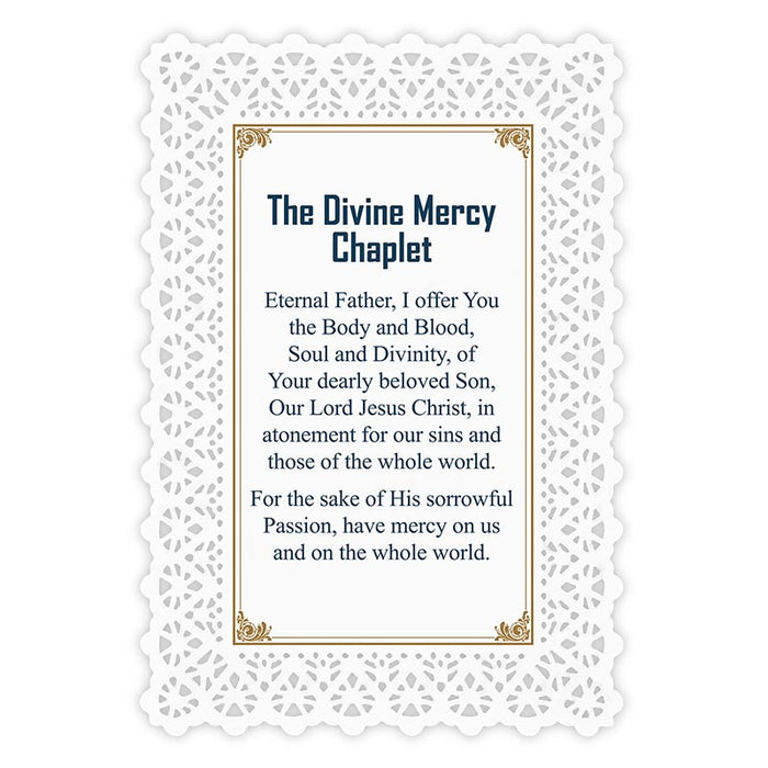 Divine Mercy Chaplet Lace Holy Card