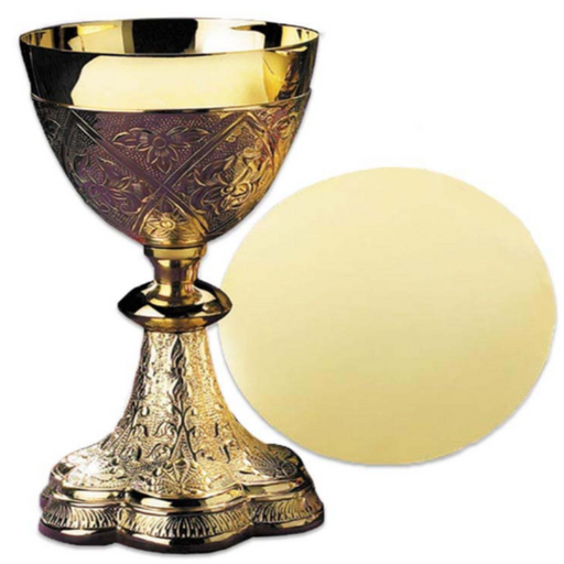 Embossed Vines Chalice with Paten Set