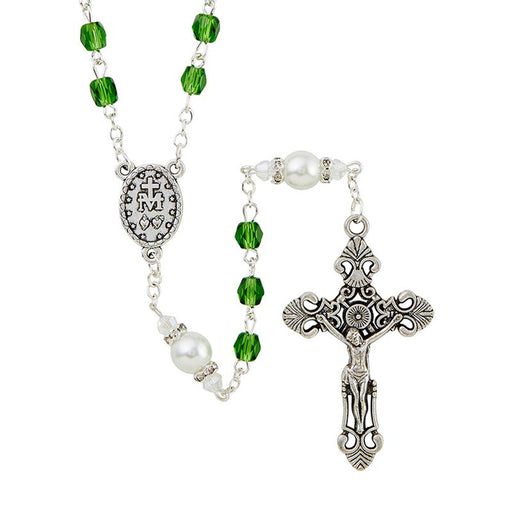 Emerald Gift of New Life Collection Rosary With Miraculous Center