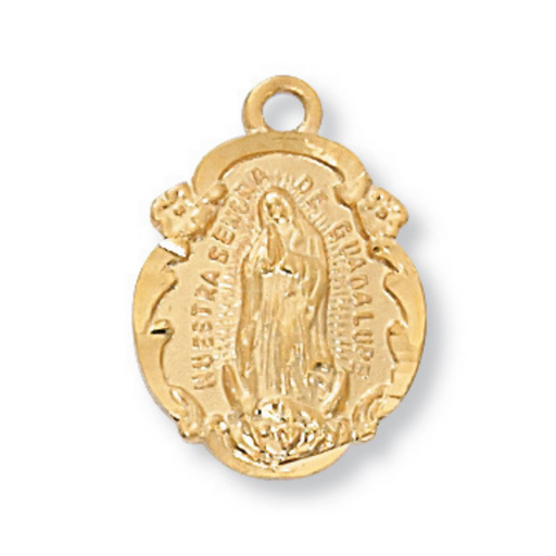 Engravable Gold over Sterling Silver Our Lady of Guadalupe Medal w/ 18" Gold Plated Chain Engravable Gold over Sterling Silver Our Lady of Guadalupe Medal Engravable Gold over Sterling Silver Our Lady of Guadalupe necklace