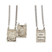 Engravable Sterling Silver 2 Piece Scapular Medal w/ 30" Rhodium Plated Chain Engravable Sterling Silver 2 Piece Scapular Medal