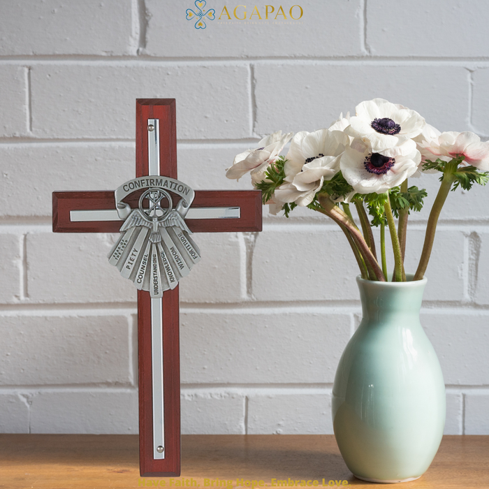 7" Cherry Confirmation Cross