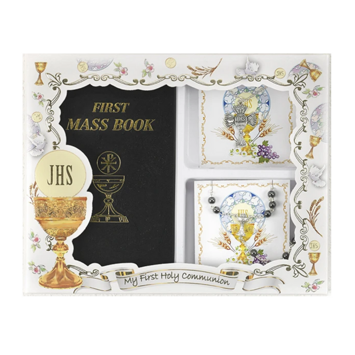 First Communion Gift Set 3 Piece Boy Black