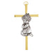 Girl Cross with Guardian Angel Crib Medal Set