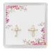 Gold Crystal Cubic Zirconia Cross Communion Earring