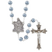 Gray Glass Pearl Beads Rosary with Pieta Centerpiece - 3 Pieces Per Package