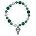 Green Celtic Cross Stretch Bracelet