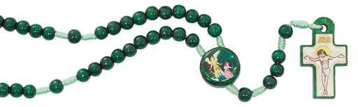 Green Wood Guardian Angel Rosary