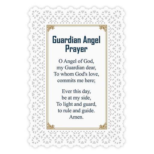 Guardian Angel Prayer Lace Holy Card