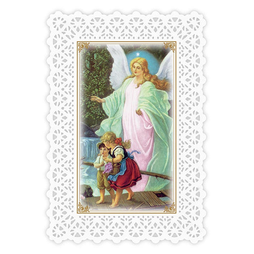 Guardian Angel Prayer Lace Holy Card