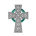 Celtic Cross with Green Epoxy Visor Clip