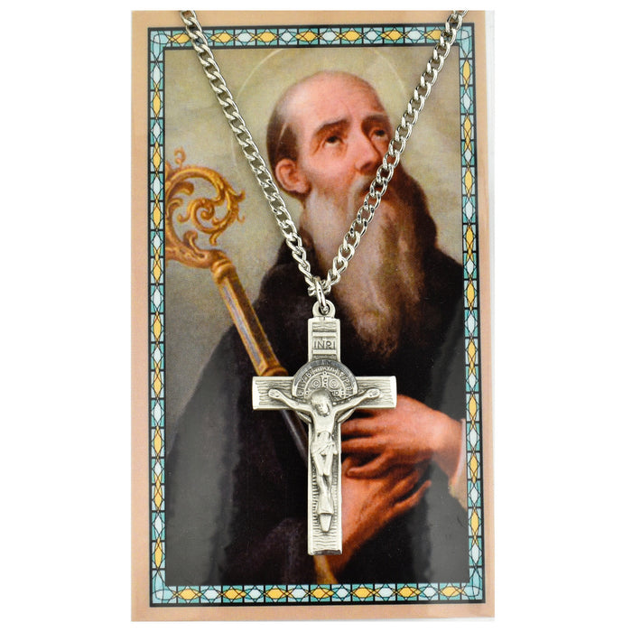 Hematite Beaded Rosary, Hematite Auto Rosary And Holy Card with Crucifix - St. Benedict Father's Day Gift Set