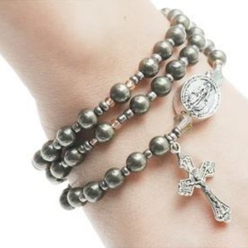 Hematite Gemstone Twistable Full Rosary Mother's Day Present Mother's Day Gift Mother's Day special item Mother's Day Wrap Bracelet Twistable Full Rosary Wrap Bracelet