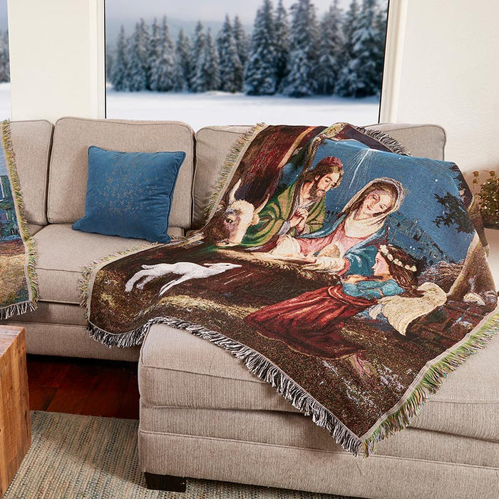 Holy Family Nativity Tapestry Blanket