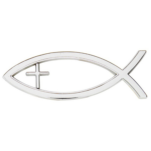 Ichthus with Cross Auto Emblem - 6 Pieces Per Package