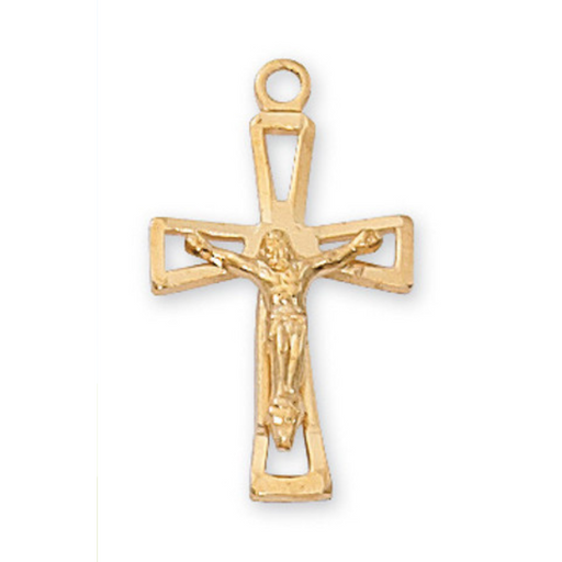 Crucifix Gold Over Sterling Silver with 18" Gold Plated Chain