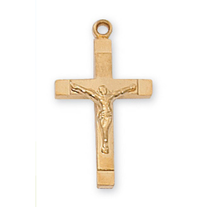 Crucifix Gold Over Sterling Silver with 18" Gold Plated Chain