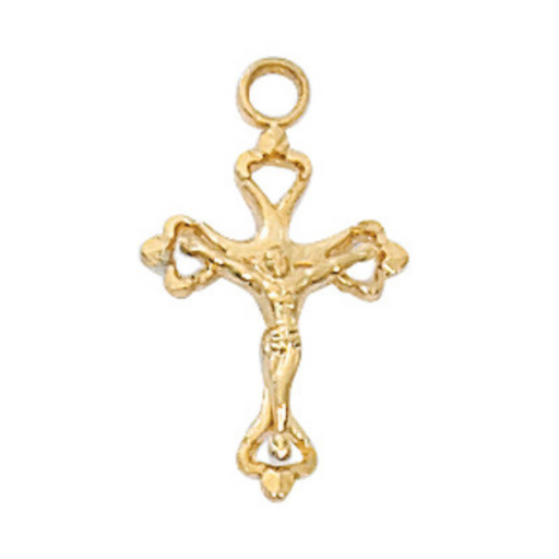 Crucifix Gold Over Sterling Silver with 16" Gold Plated Chain