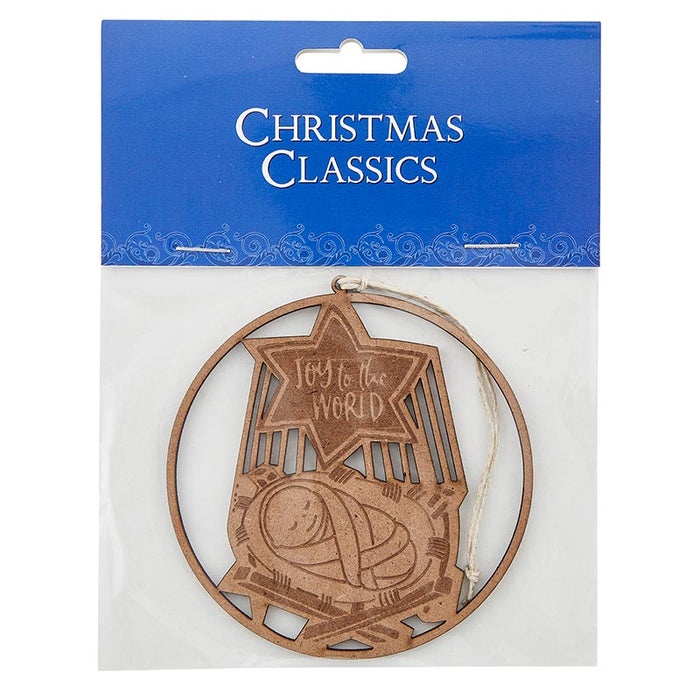 Joy To The World Laser Cut Wood Ornament