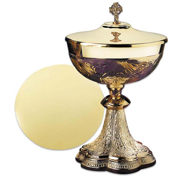 Embossed Vines Ciborium with Celtic Cross Cover