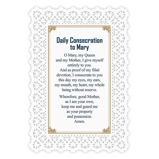 Madonna Streets/Daily Consecration To Mary Lace Holy Card