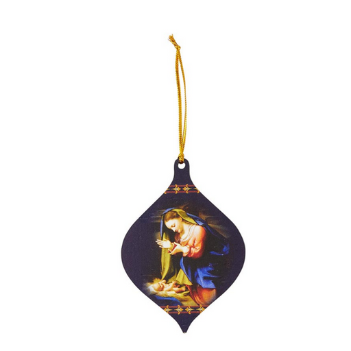 Madonna Worshiping The Child Jesus Christmas Ornament