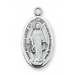 Miraculous Medal Sterling Silver with 18" Rhodium Chain