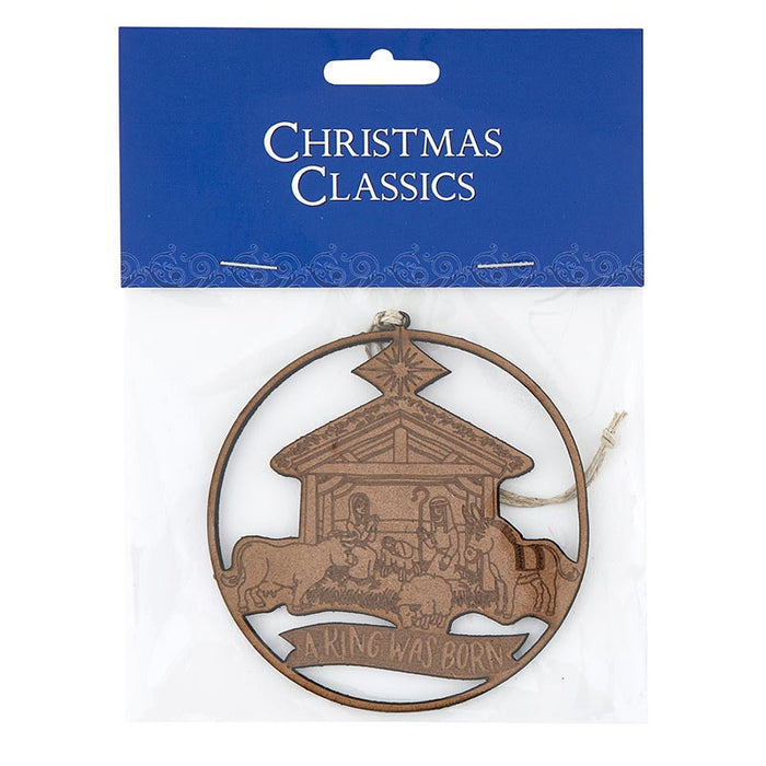 Nativity Laser Cut Wood Ornament