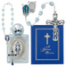 Our Lady of Lourdes Rosary, Miraculous Holy Water Bottle, Miraculous Auto Rosary And Our Lady of Grace Prayer Folder - Our Lady Gift Set