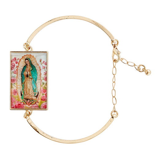 Our Lady Of Guadalupe Gold Bracelet with Art Tile Charm