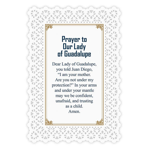 Our Lady Of Guadalupe Lace Holy Card