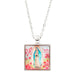 Our Lady Of Guadalupe Necklace with Art Tile Square Pendant 