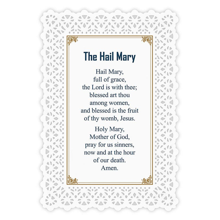 Our Lady of Grace/Hail Mary Lace Holy Card