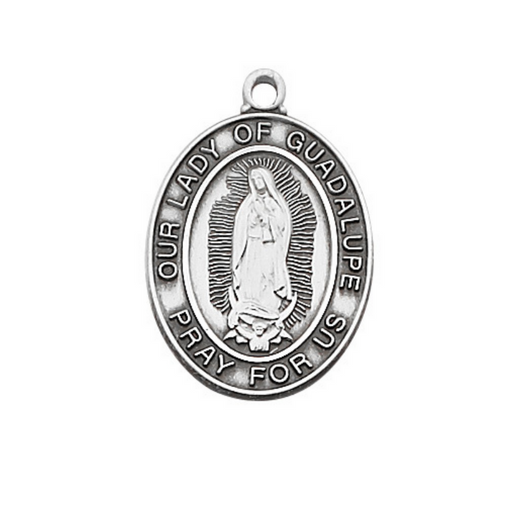 Our Lady of Guadalupe Necklace with an 18" Rhodium Chain a perfect girt to your sister brother mother father family and friends on any occasion or celebration