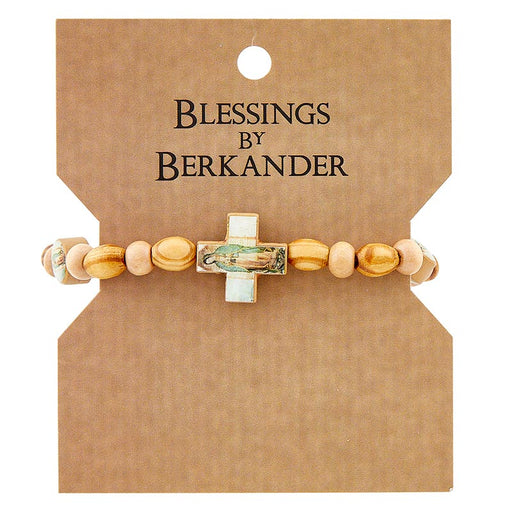 Our Lady of Guadalupe Wood Bead Bracelet - 6 Pieces Per Package