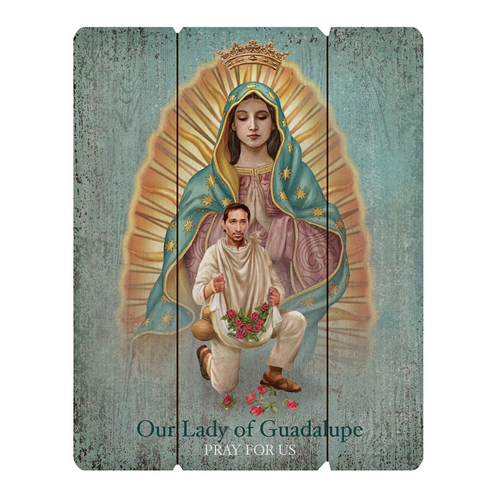 Our Lady of Guadalupe with Juan Diego Pallet SIgn