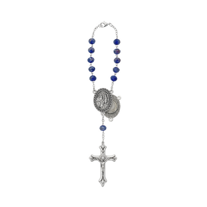 Our Lady of Lourdes Blue Auto Rosary