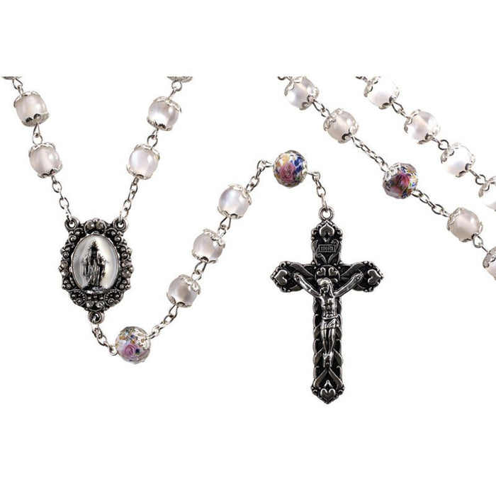 Paola Carola Miraculous White Rosary