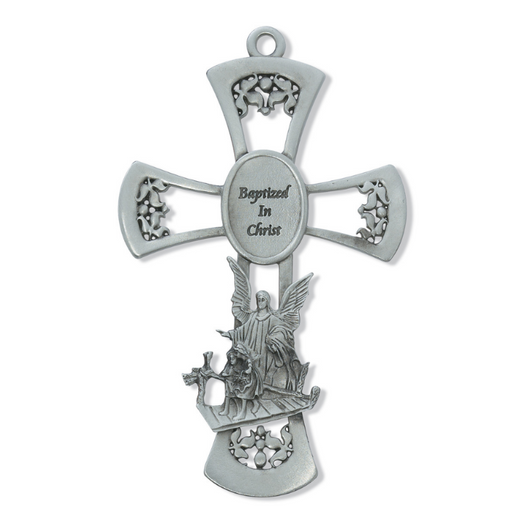 Pewter Guardian Angel Cross