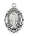 Pewter Miraculous Medal on 18” Silver Plated Chain