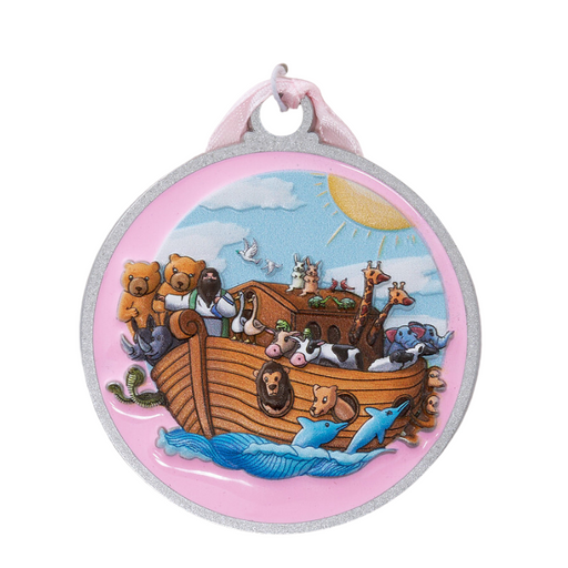 Pink Enamel 3D UV Printing Noah’s Ark Crib Medal