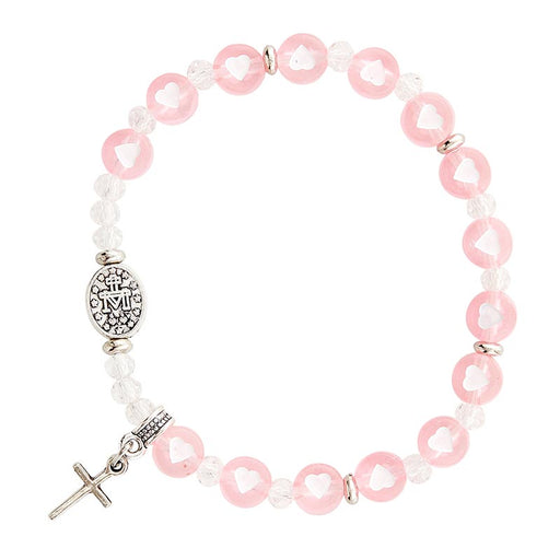 Pink Love Bracelet With Miraculous Medal