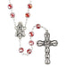 Praying Madonna Double Capped Ruby Bead Rosaries