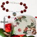 Red Rose Rosary Pouch And St. Therese Auto Rosary - Rose Gift Set