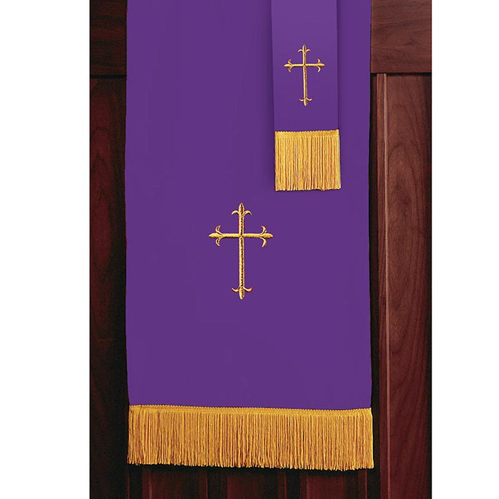 Reversible Fleur-de-Lis Cross Pulpit Scarf