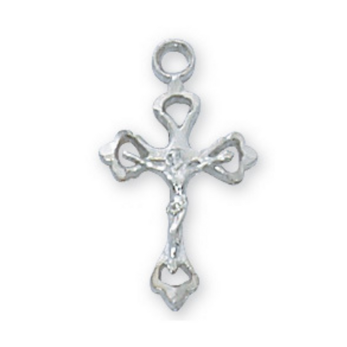 Rhodium Plated Crucifix with 16" Rhodium Chain