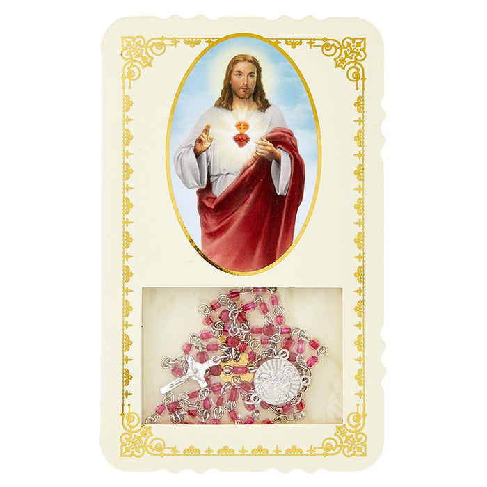 Sacred Heart Rosary With Window Card