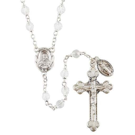 Sacred Heart Vienna Crystal Rosary With Miraculous Medal Dangle