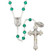 Sacred Heart Vienna Emerald Rosary With Miraculous Medal Dangle